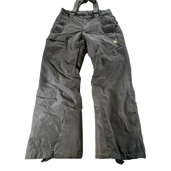 Spyder Gore Tex Terrain Bibs Mens M Black Insulated Ski Snow Pants Waterproof - Picture 1 of 9